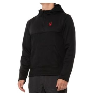 Spyder Fleece Hoodie Zip Neck Jacket in Black